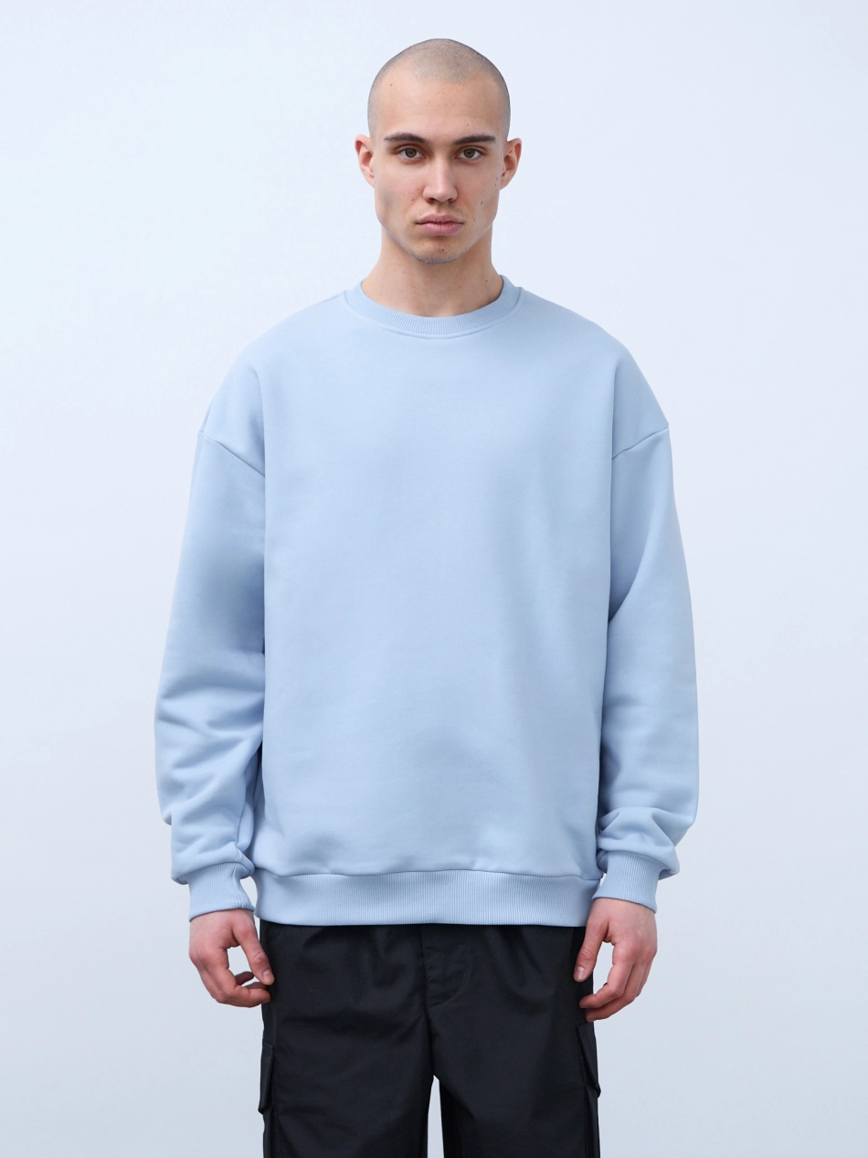 Свитшот оверсайз с начесом (голубой)