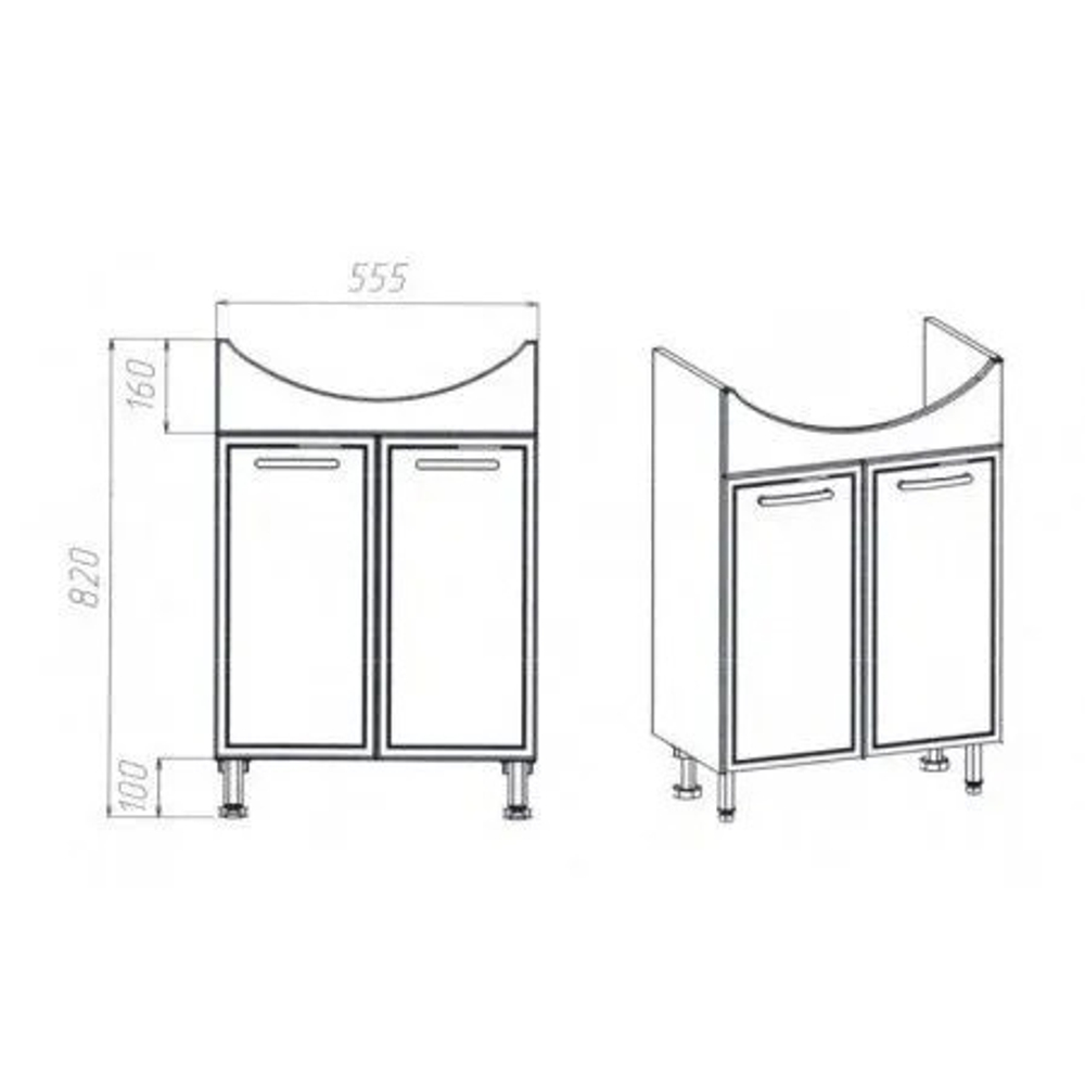 Тумба VIANT "Милан" Балтика 60 2 ств 315х555х820