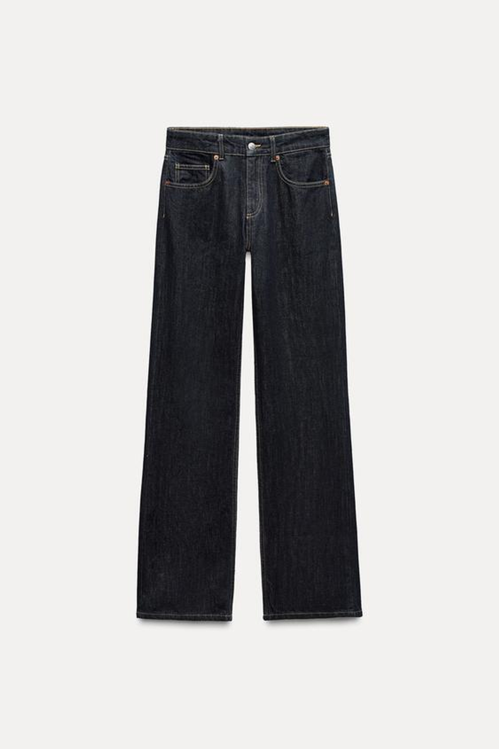 ZARA ДЖИНСЫ TRF WIDE LEG СО СРЕДНЕЙ ПОСАДКОЙ, НАСЫЩЕННЫЙ СИНИЙ