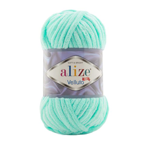 Пряжа Alize (Ализе) Velluto / уп.5 мот. по 100 г, 68м, 019 светло-бирюзовый A