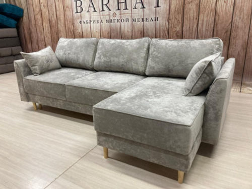 Элвис с оттоманкой угол Г (кат.до 500) ткань Viva 15 /поставщик Ткани века ; ножки Цвет натуральный