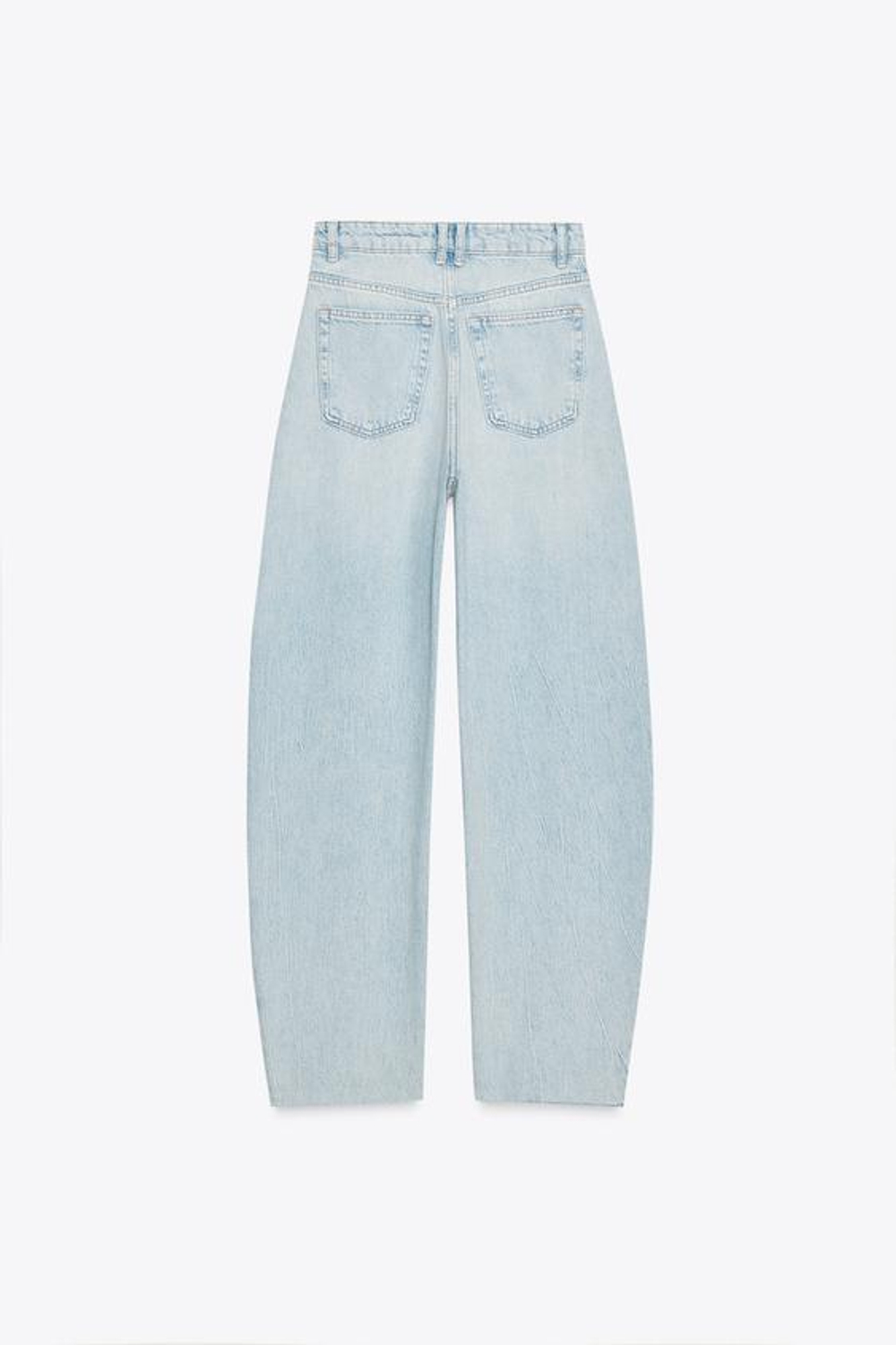 ZARA ДЖИНСЫ BARREL TRF С ВЫСОКОЙ ПОСАДКОЙ, ГОЛУБОЙ