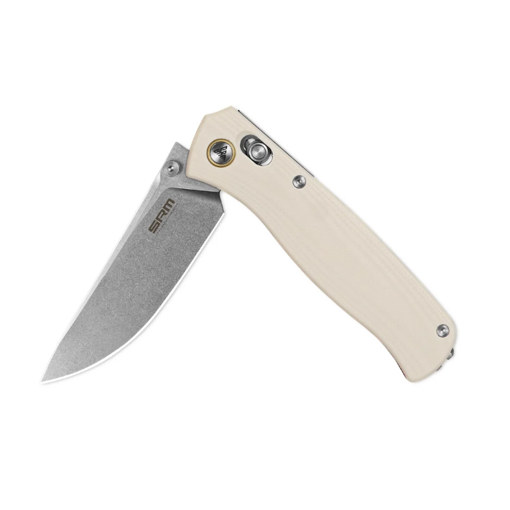 Нож складной SRM 255L-GT2 Medal Stonewash (10Cr15CoMoV, Ivory G10)