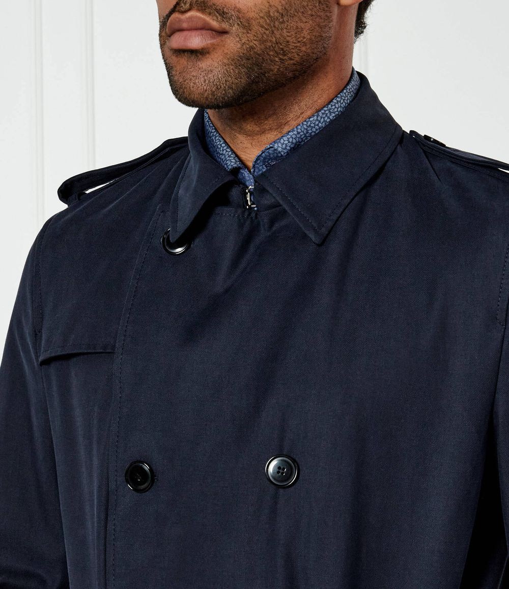 Тренч H-Hyde-241 BOSS BLACK - темно-синий(50534911)