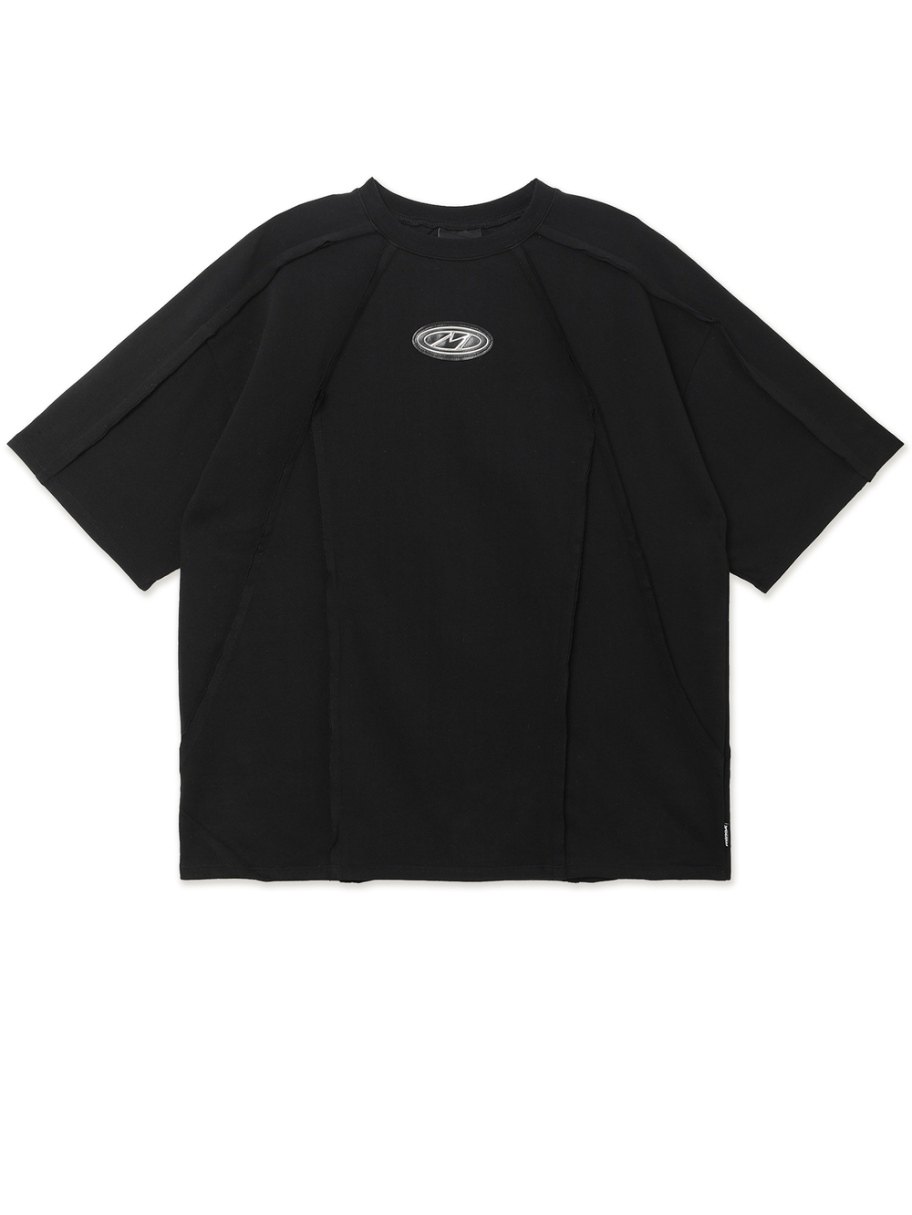 Женская Футболка Grey Washed Metal Logo Exposed Seams