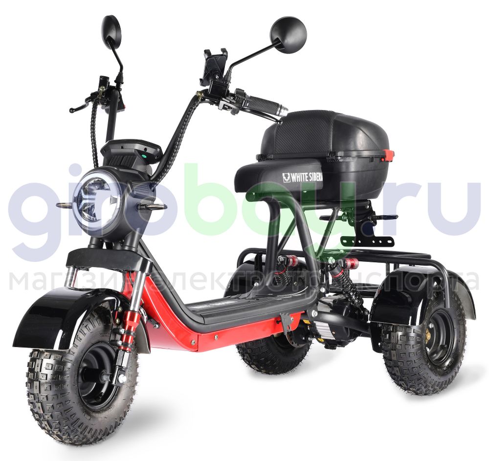 Электроскутер WHITE SIBERIA TRIKE MINI 1500W - Черный фото №1