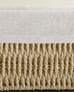 ZARA HOME ПРЯМОУГОЛЬНАЯ КОРЗИНА С ТКАНЕВОЙ ВНУТРЕННЕЙ ОБИВКОЙ, СВЕТЛО-БЕЖЕВЫЙ