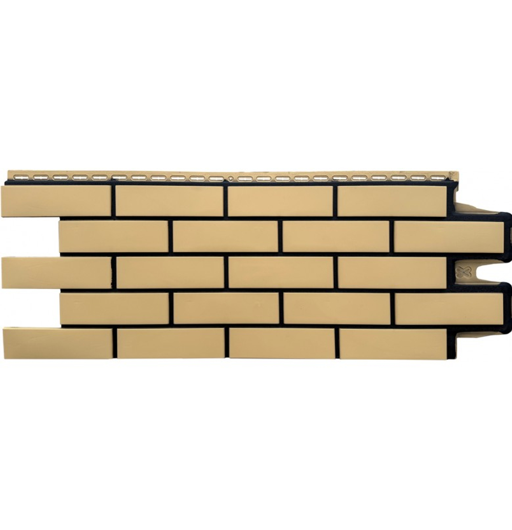 Фасадные панели (Цокольный Сайдинг) Grand Line Кирпич Клинкерный DESIGN Песочный, ШОВ RAL 9005