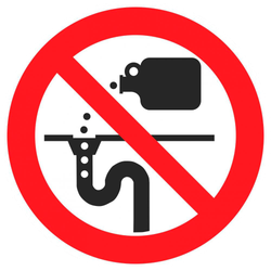 Знак - Химические отходы в раковину не сливать!