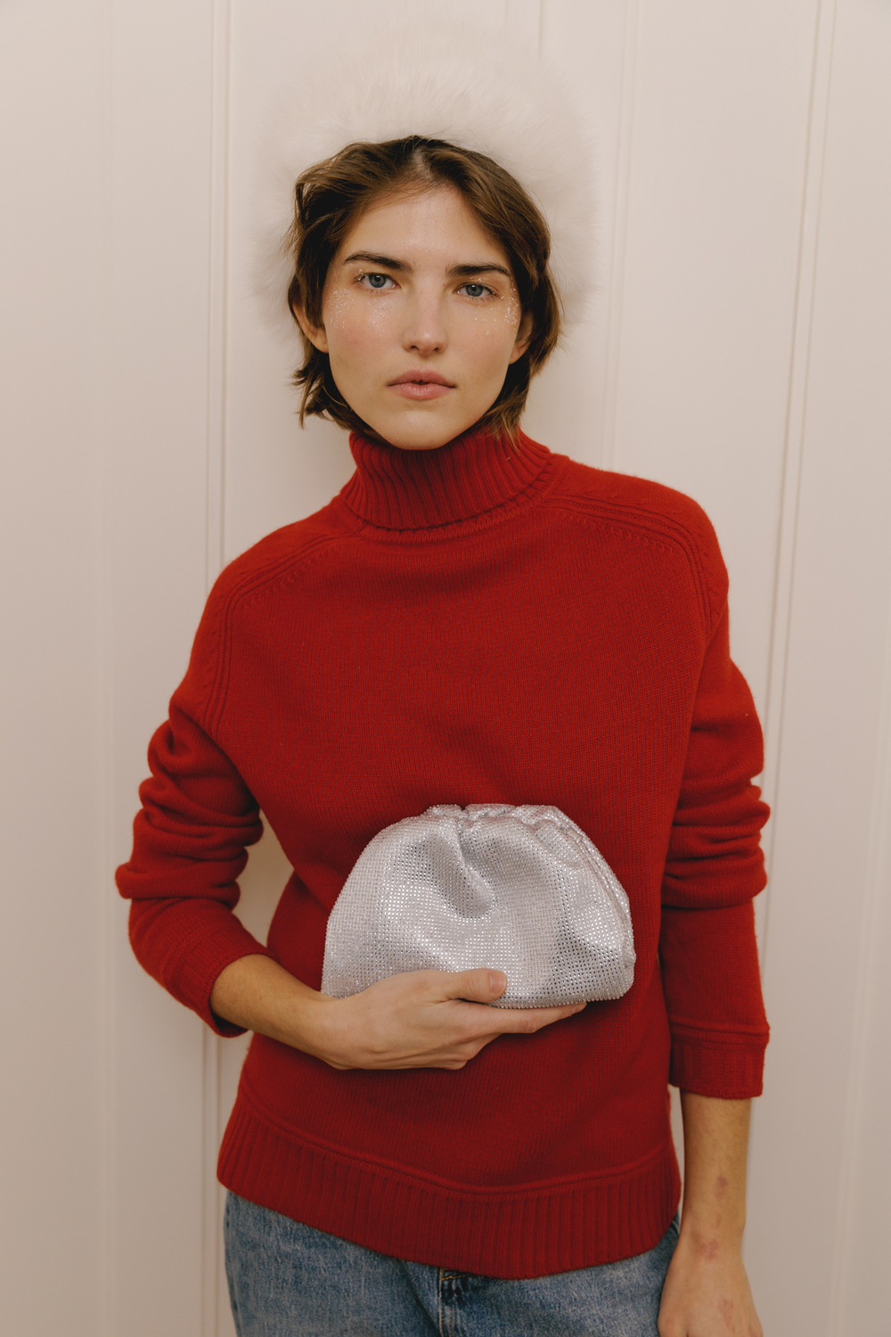 Clutch DIAMOND silver color