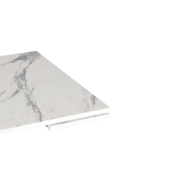 Стол VIGO ЛДСП/HPL/металл,  120 x 80 x 30 х 30 х 75 см, Мрамор светлый/белый