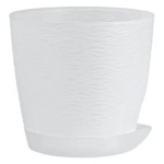 Кашпо для цветов пластиковое 1,5л d-14 см «Блюз» с поддоном Прозрачный