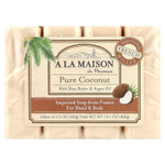 A La Maison de Provence, Мыло для рук & тела, Чистый кокос, 4 бруска по 3.5 унции