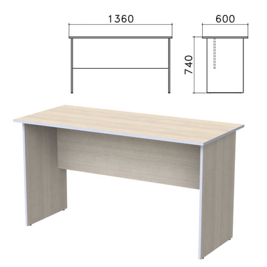 Стол письменный "Бюджет", 1360х600х740, дуб шамони светлый, 402661-430
