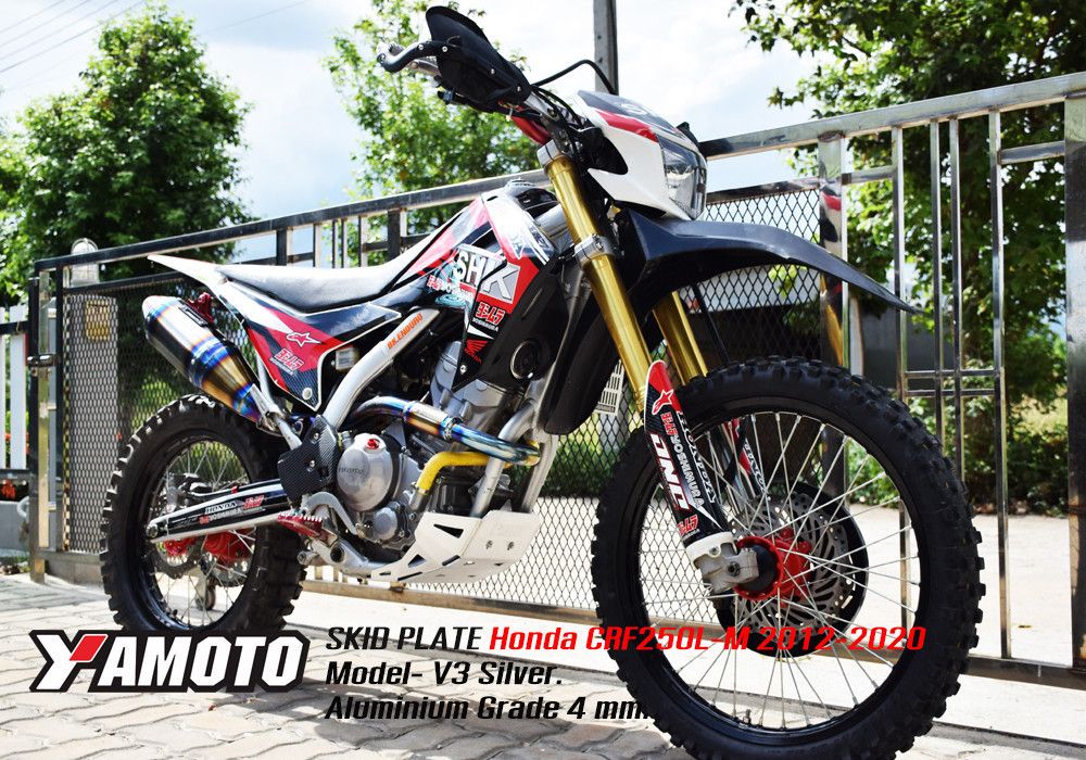 Skid Plate for Honda CRF250L-M (2012-2020). Aluminium, 4mm. V3.4 Red