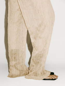 Massimo Dutti Струящиеся брюки в складку - Limited Edition, ванильный