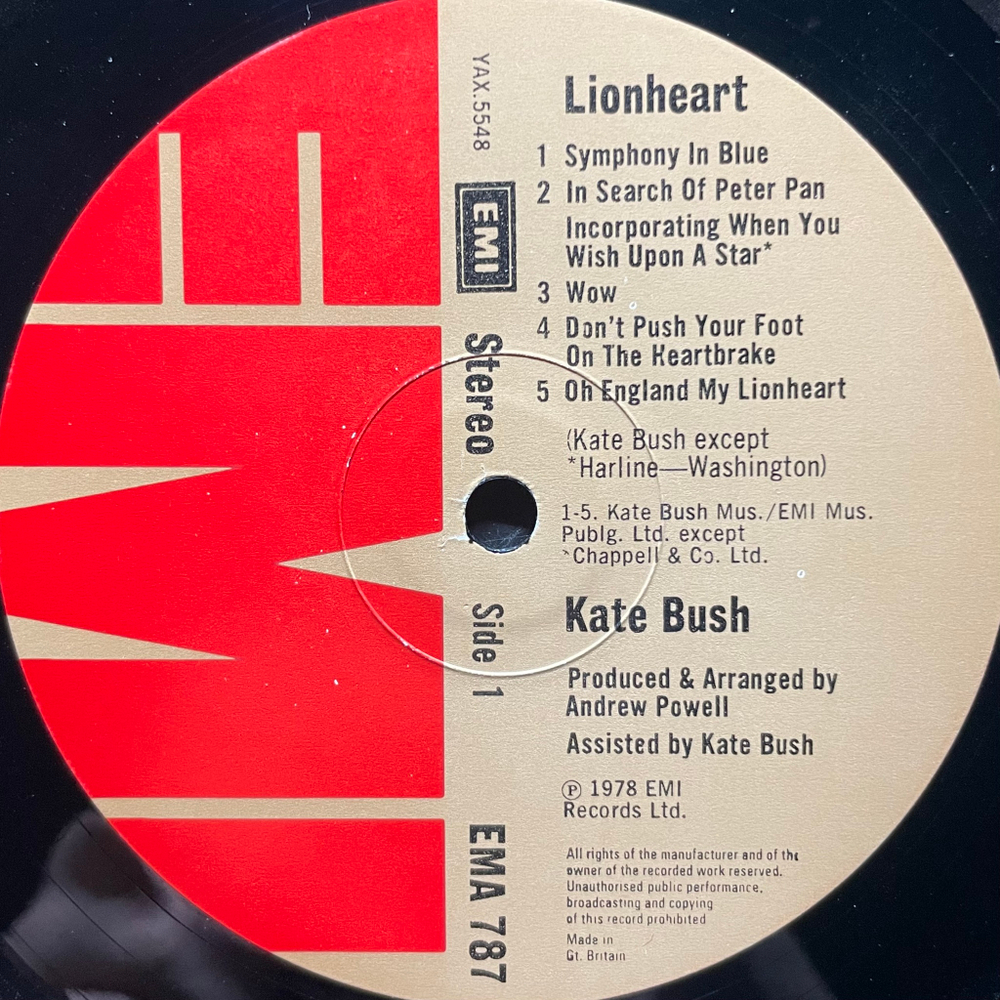 Kate Bush ‎– Lionheart (Англия 1978г.)