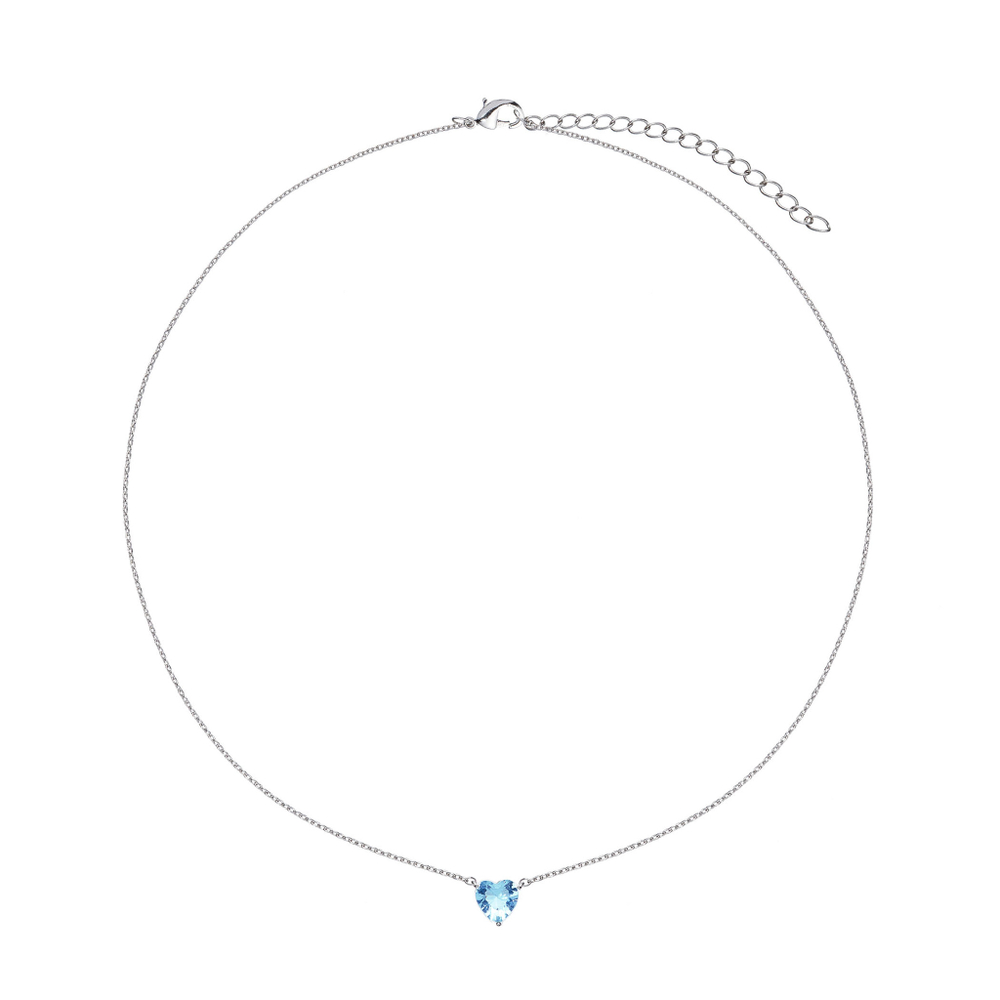 Подвеска- голубое сердце, серебро