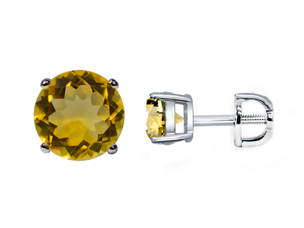 Пусеты с цитринами