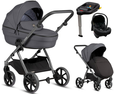 Детская коляска Tutis Uno 6 Plus Essential collection 4 в 1 с автокреслом Elo Lux EduSky Black и базой 1602169 Antracite
