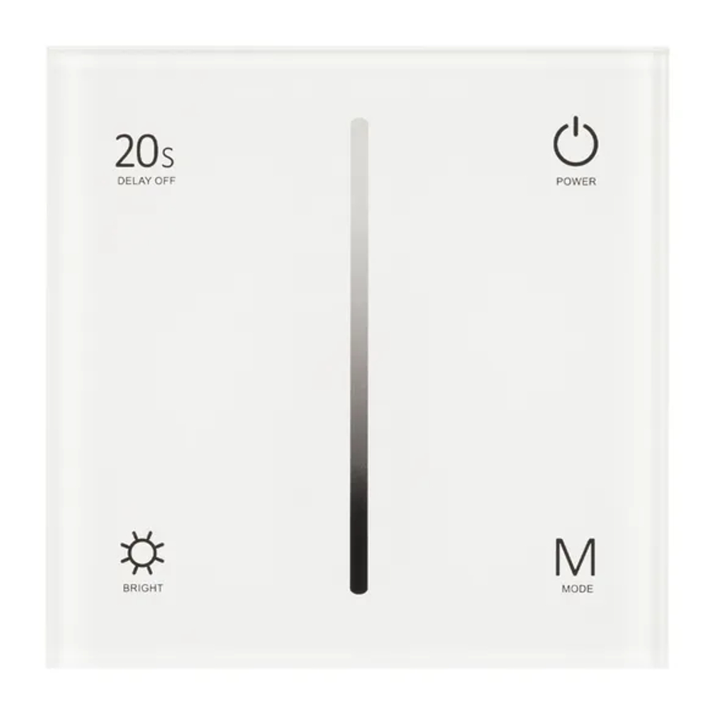 Панель SMART-P6-DIM-G-IN White (12-24V, 4x3A, Sens, 2.4G) (Arlight, IP20 Пластик, 5 лет) 034781