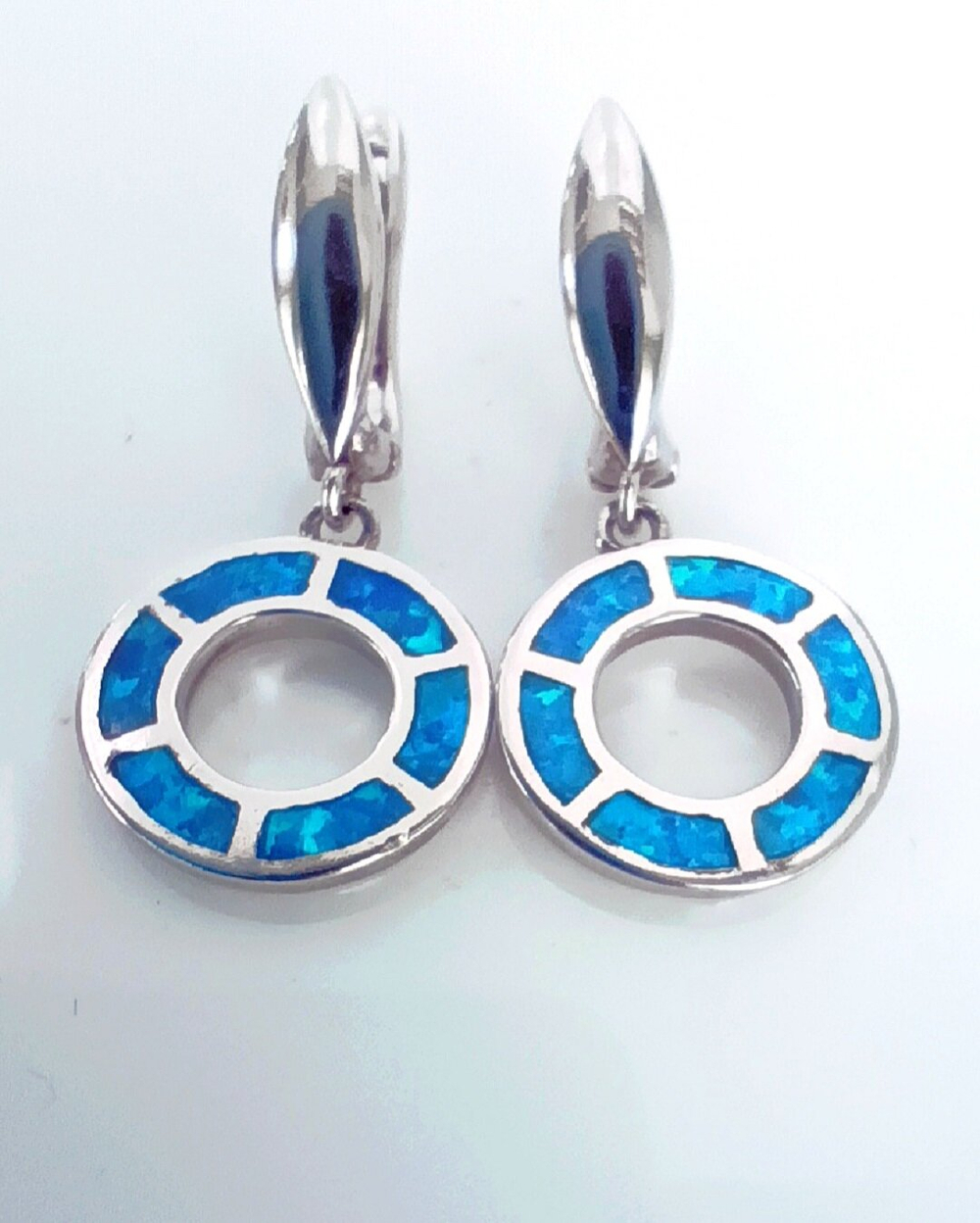 Серьги Эстерелла, серебро 925 проба, родирование, опал синтетический/Ф