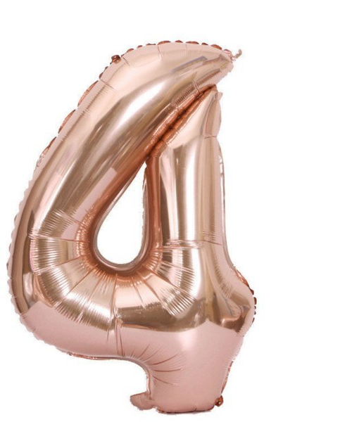 Шар цифра №4 Розовое золото