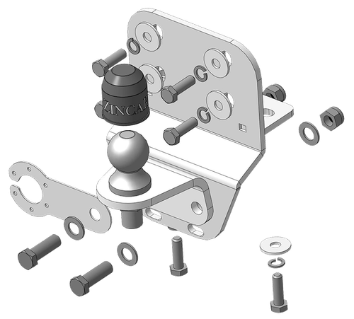 Фаркоп ZincaR ОЦИНКОВАННЫЙ Toyota LC Prado 120, FJ Cruiser, LC Prado 150 (Оцинк. шар)(паспорт и сертификат в комплекте)(без электрики) ZT105FE