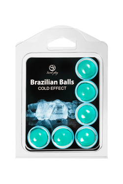 Массажное масло SECRET PLAY BRAZILIAN BALLS, с охлаждающим эффектом, 6 х 4 гр