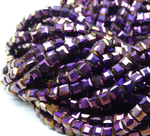 БВЛ005НН3 Хрустальные бусины квадратные, фиолетовый металлик, размер 3 мм, кол-во: 63-65 шт.