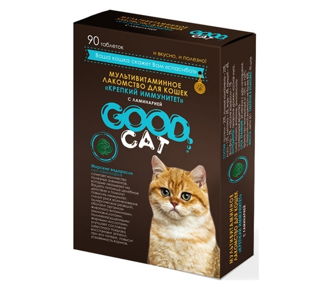 GOOD CAT Мультивитаминное лакомство для кошек "Крепкий иммунитет" 90таб