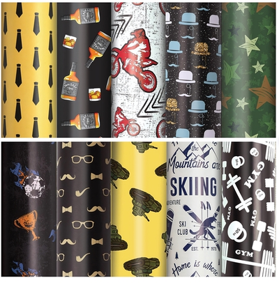 Бумага упаковочная 70x100см. "For Men" 10 дизайнов в ассорт. (Золотая сказка)