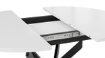 Стол кухонный обеденный круглый раздвижной Черный муар/Стекло глянцевое белое 100(132)х75х75 см