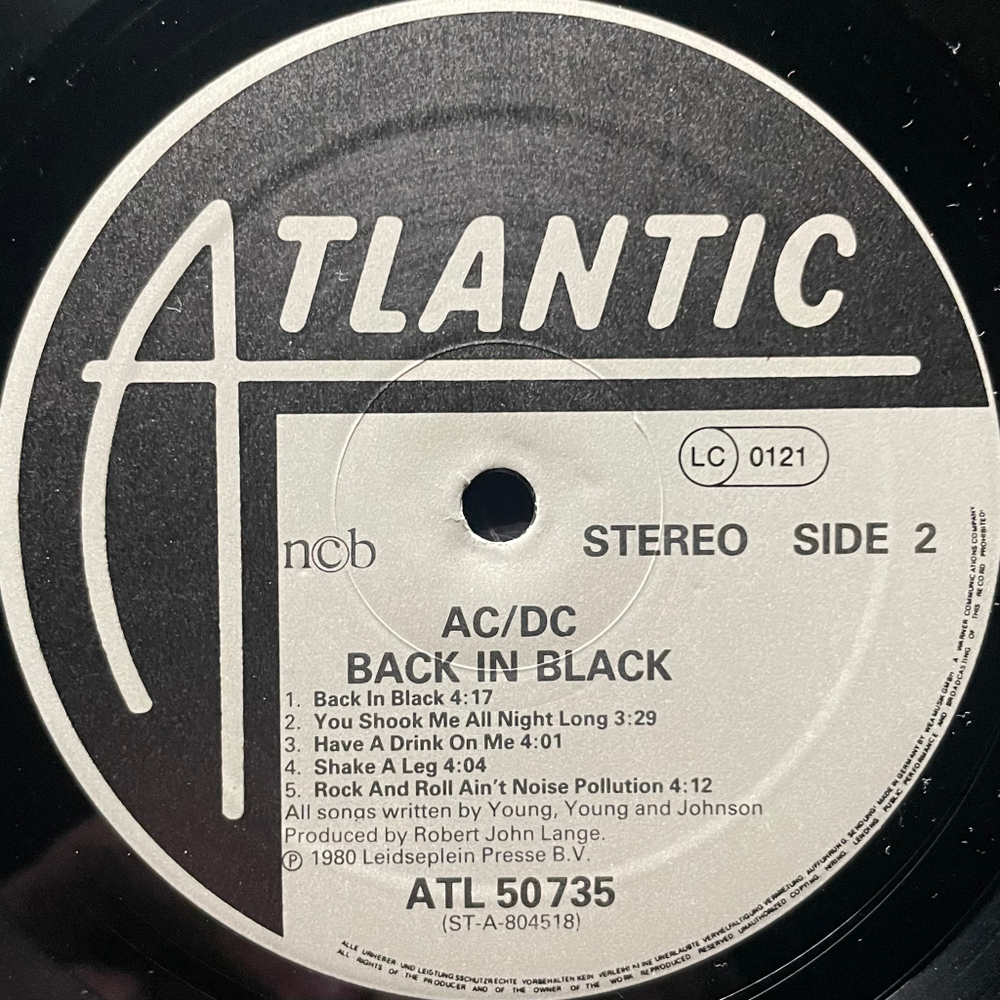 AC/DC ‎– Back In Black (Скандинавия 1980г.)