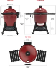 Керамический гриль Kamado Joe Big Joe III, 61 см (красный), с ножками и столиками
