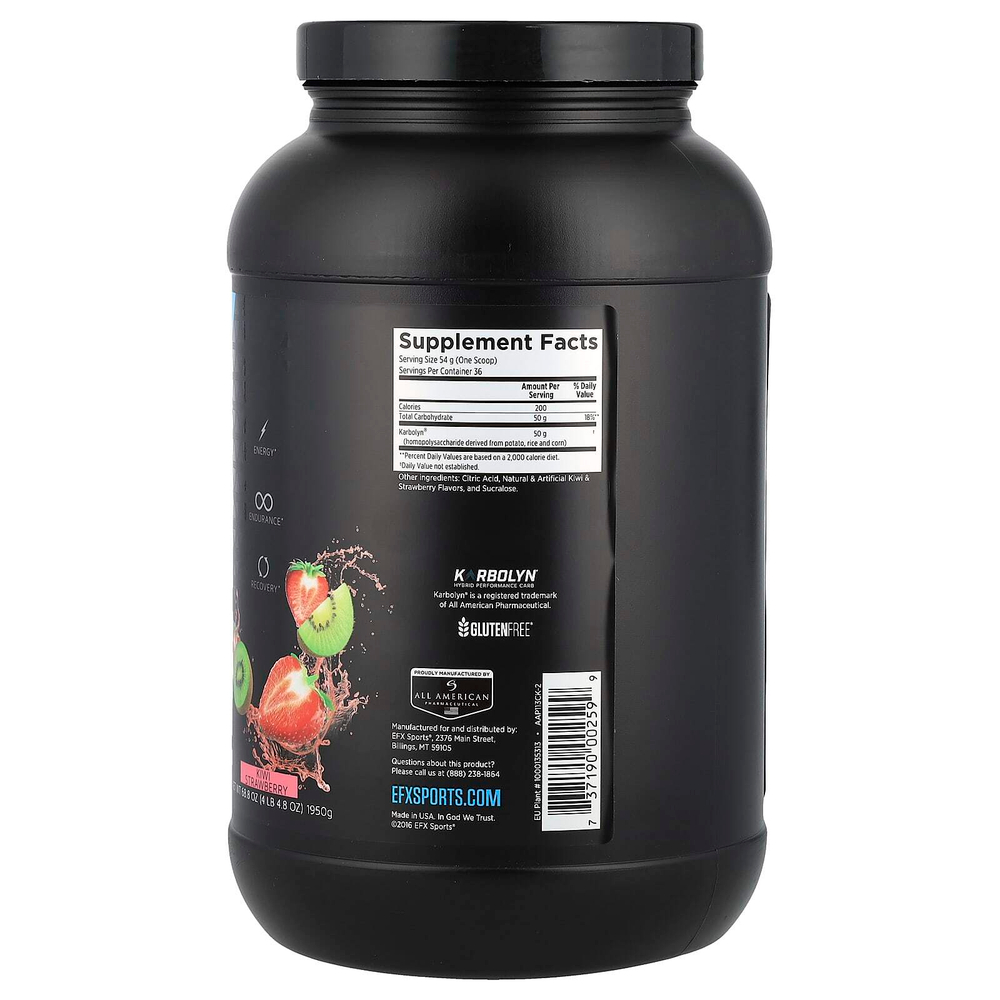 EFX Sports, Karbolyn Fuel, со вкусом киви и клубники, 1950 г (4 фунта, 4,8 унции)