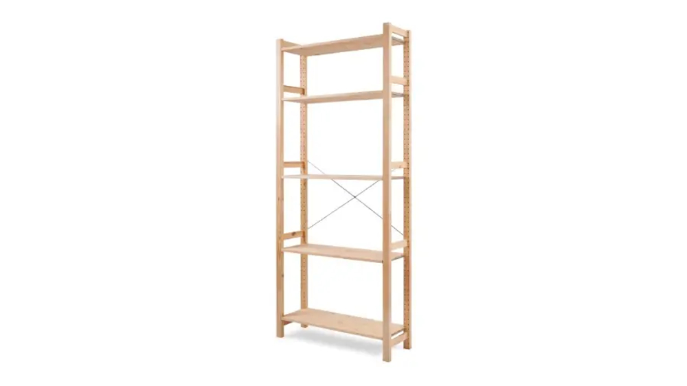 Стеллаж 5 полок - аналог IKEA/IVAR/ИВАР/УДОРА/ ИКЕА,  89x210x30см, под беленый дуб