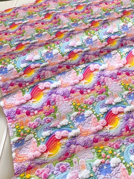 ИМИТАЦИЯ ЦВЕТОЧНОЙ ВЫШИВКИ #1, отрез 0,85 % хлопок Handmade Fabrics 4