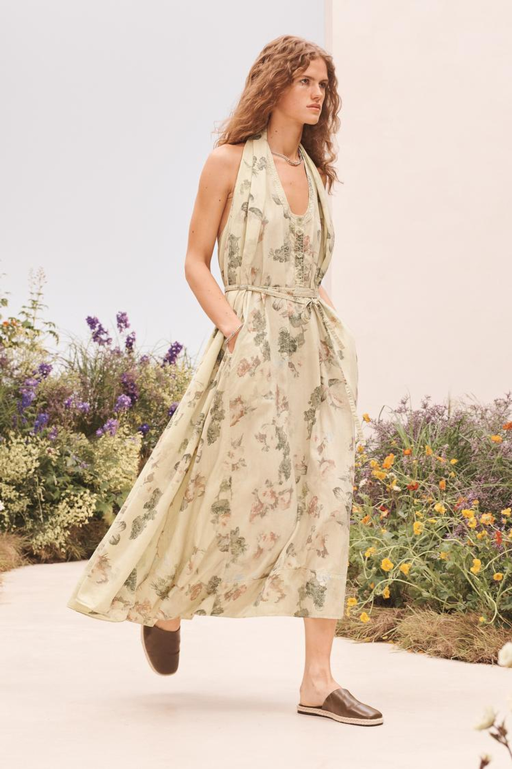 ZARA ПЛАТЬЕ МИДИ ИЗ ВИСКОЗЫ, С ПРИНТОМ