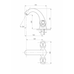 Смеситель для раковины 1/2 кер ПРОФСАН ПСМ-712-48 "СТАНДАРТ А" литой, под "шпильку", б/подв, ХРОМ