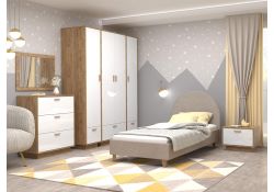 Шкаф Эго Шк-1 на подиуме дуб крафт золотой / белый глянец