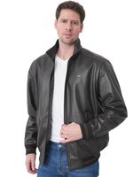 KHIMEONE Мужская кожаная демисезонная куртка (натуральная кожа наппа)