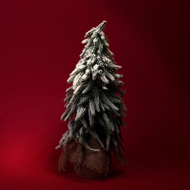 Ель искусственная заснеженная в кашпо 35*20*20см