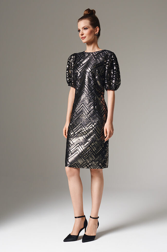 51613 Платье женское (черно-золотистый)