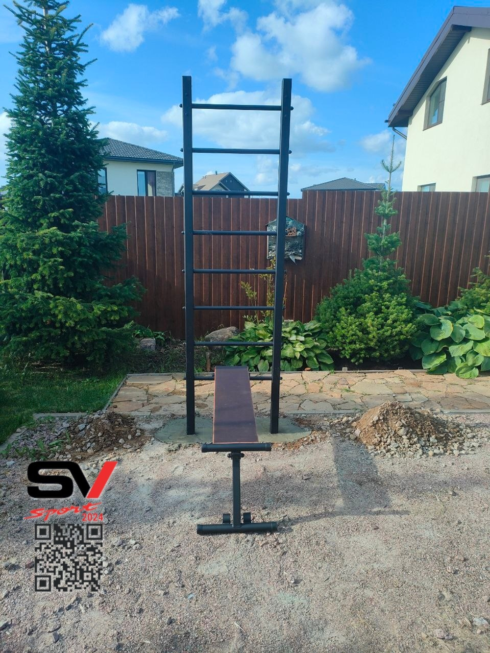 Монтаж уличной шведской стенки Sv Sport (2 вертикальных столба)
