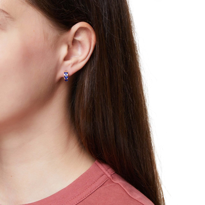 Серьги-кольца Мини Величественная Любовь – Синие