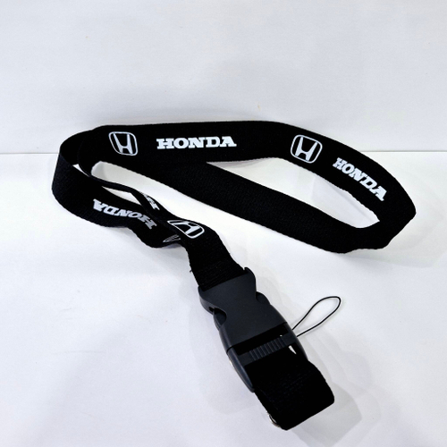 HONDA (чёрный) Люкс / Брелок, шнурок для ключей на шею HONDA (Хонда), ланъярд, крафт, чёрный (1 шт)