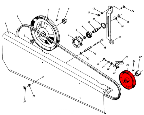 Шкив малый ременной передачи ботвоудалителя Anna