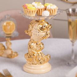 Фруктовница Заветное желание Айвори с чашей из стекла