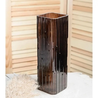 Ваза Квадро большая 105мм*105мм h-350мм Браун